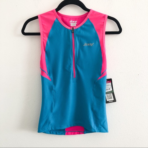 ZOOT women’s active tie mesh tank top blue pink S - Picture 1 of 8